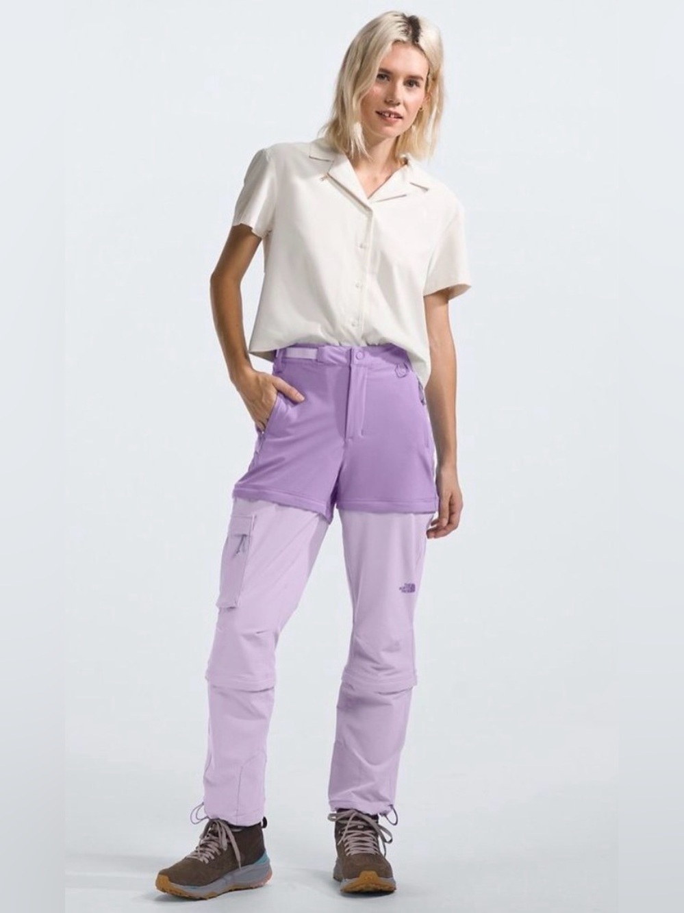 The North Face Bridgeway Zip-Off Pants Purple/ lavender Sz 10 outdoor hiking